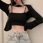 Cropped Camisole Top / Long-sleeve Cropped Top