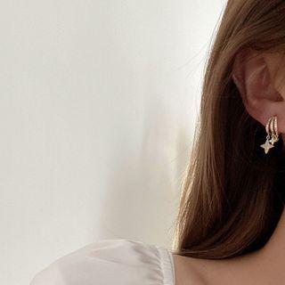 Star Sterling Silver Dangle Earring 1 Pair - Gold - One Size