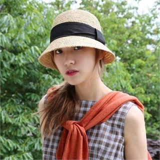 Bow-detail Raffia Hat