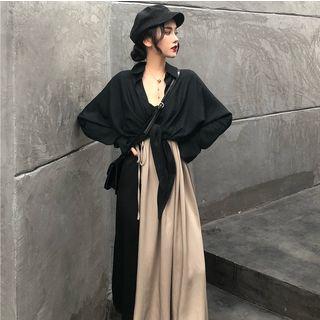 Loose-fit Shirt / Sleeveless Colorblock Dress