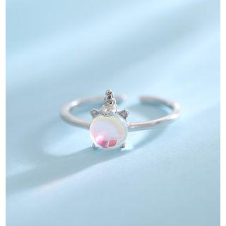 Unicorn Open Ring Silver - One Size