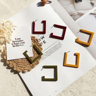 Acrylic Square Hoop Earring
