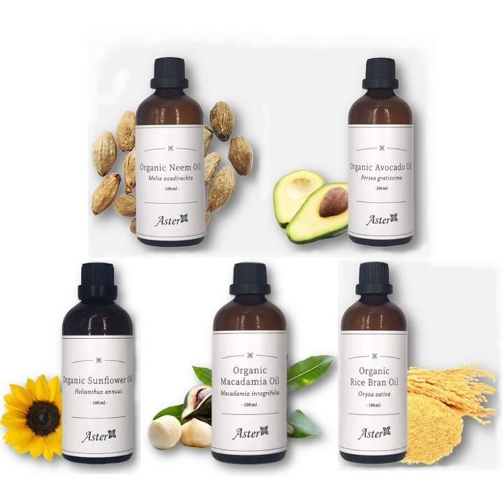 Aster Aroma - Organic Carrier Oil 100ml - 5 Types