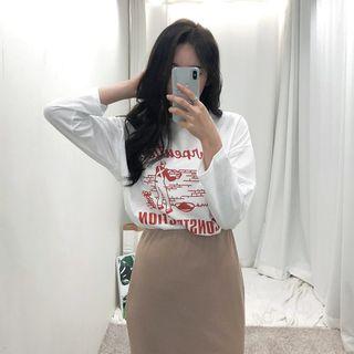 Letter Print Over Fit T-shirt
