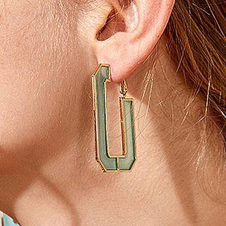925 Sterling Silver Acrylic Rectangle Dangle Earring