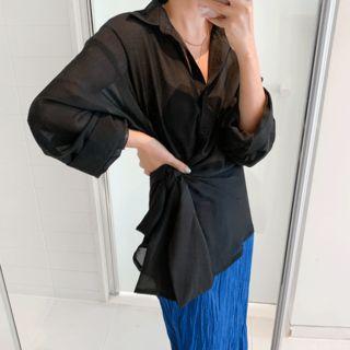 Self-tie See-through Shirt