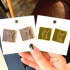 Square Alloy Embossed Face Earring