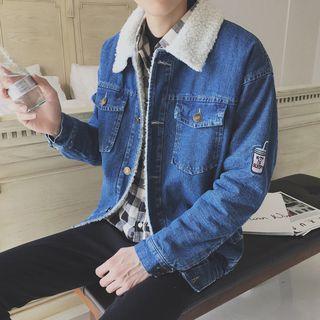Fleece Lined Embroidered Denim Jacket