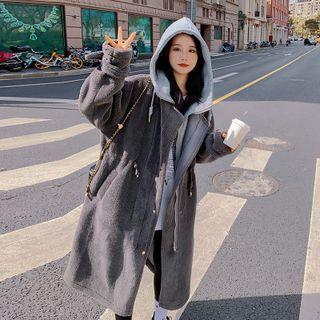 Hooded Fleece Mock Two Piece Coat