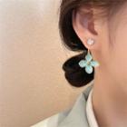 Flower Alloy Swing Earring 1 Pair - Blue - One Size