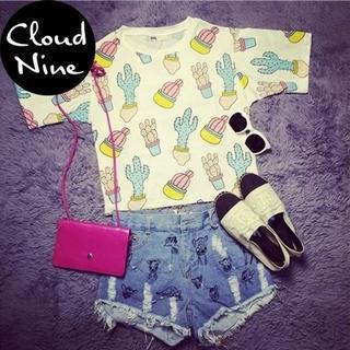 Cactus Print Short-sleeve T-shirt
