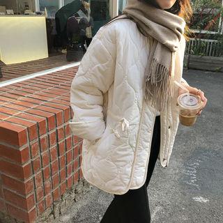Drawstring-waist Quilted Jacket