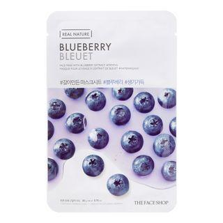 The Face Shop - Real Nature Face Mask 1pc (20 Types) 20g Blueberry