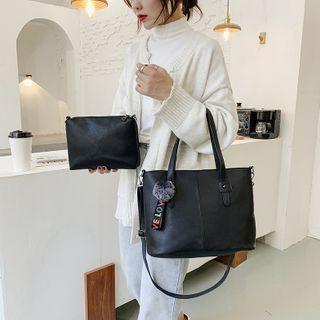 Set: Pom Pom Shoulder Bag + Pouch