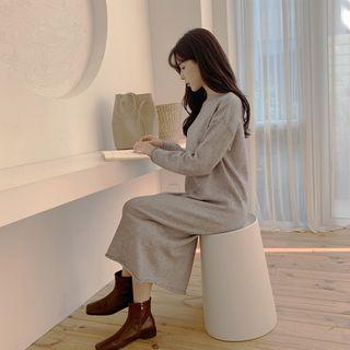 Round-neck Roll-edge Knit Dress