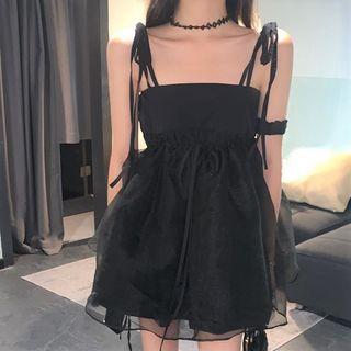 Strappy Mesh Dress Black - One Size