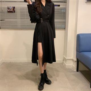 Slit Midi A-line Blazer Dress