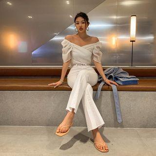 Two-way Wrap-front Textured Blouse