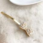 Faux-pearl Bow Hair Clip Faux Pearl - Bow - One Size