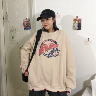 Fleece-lined Mock Two Piece Printed Top