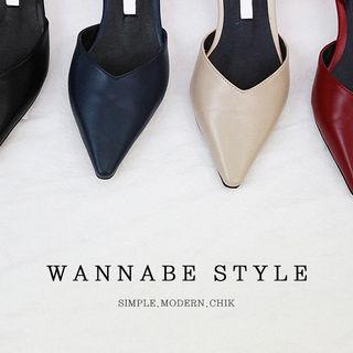 Kitten-heel Slingback Mules