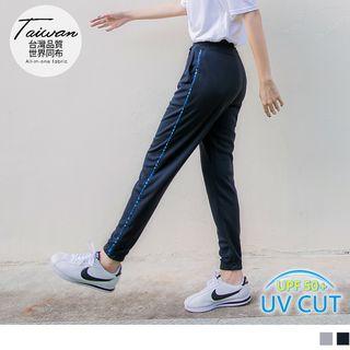 Print Trim Drawstring Sweatpants