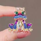 Color Block Frog Brooch Ly2345 - Blue & Purple - One Size