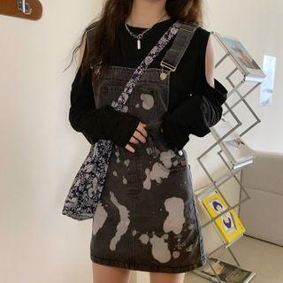 Color Splash Mini A-line Denim Pinafore Dress