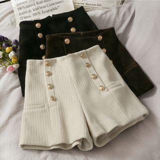 Chenille Wide-leg Shorts
