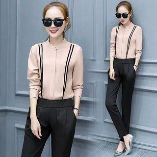 Set: Chiffon Blouse + Straight Fit Pants