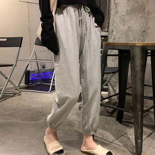 Plain Drawstring Harem Pants