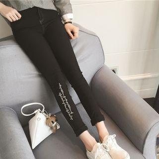Embroidery Skinny Pants