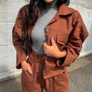 Dual-pocket Oversized Trucker Jacket