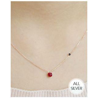 Ruby-pendant Silver Necklace