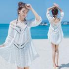 Elbow-sleeve Perforated Cover-up