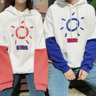 Couple Matching Two-tone Sun Print Hoodie
