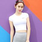 Sports Short Sleeve Cropped T-shirt