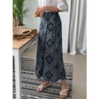 Patterned Surplice-wrap Skirt