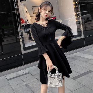 Bell-sleeve Mini A-line Dress