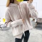 Hooded Cable Knit Sweater