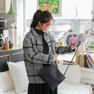 Woolen Plaid Handmade Jacket