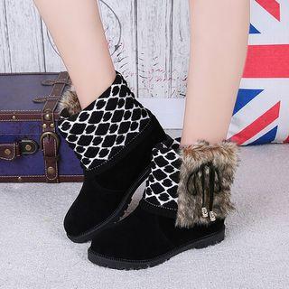 Fleece-lining Bow-tied Short Boots