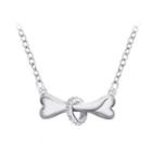 Fashion Simple Dog Bone Necklace With Cubic Zircon Silver - One Size