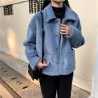 Furry Jacket / Straight-cut Pants