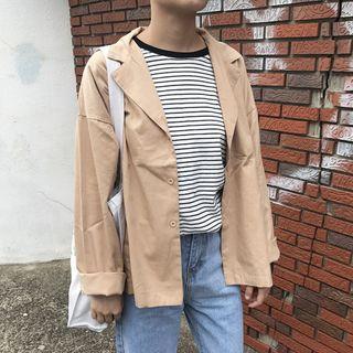 Plain Notch Lapel Jacket