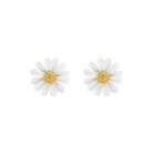 Fashion And Elegant Enamel Daisy Stud Earrings Silver - One Size