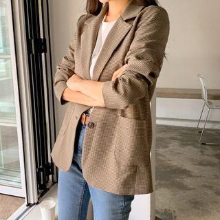 Single-breasted Plain / Houndstooth Jacket