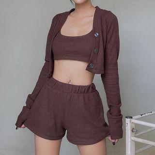 Set: Cropped Cardigan + Shorts