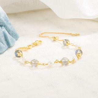 Faux Crystal Faux Pearl Alloy Bracelet Bracelet - Gold - One Size