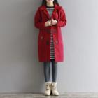 Embroidered Hooded Toggle Long Coat